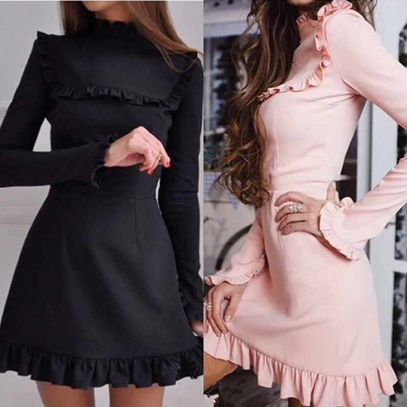 2021 Spring Women Fashion Ruffles Dress Casual Turtleneck Butterfly Sleeve Dresses Elegant Party Long Sleeve female Vestidos
2021 Spring Women Fashion Ruffles Dress Casual Turtleneck Butterfly Sleeve Dresses Elegant Party Long Sleeve female Vestidos