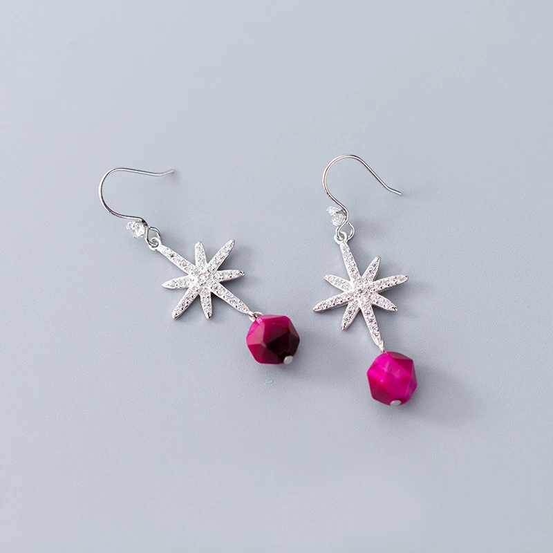 

XMD Fashion Jewelry 925 Sterling Sliver CZ Ocean Sea Star Earrings for Women Wedding Starfish Drop Earrings Brincos