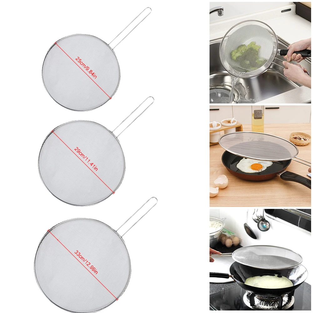 Splatter Screen for Fry Pans Stainless Steel Grease Screen Splatter Guard for Kitchen, 9.8"/11.4"/13"
Splatter Screen for Fry Pans Stainless Steel Grease Screen Splatter Guard for Kitchen, 9.8"/11.4"/13"