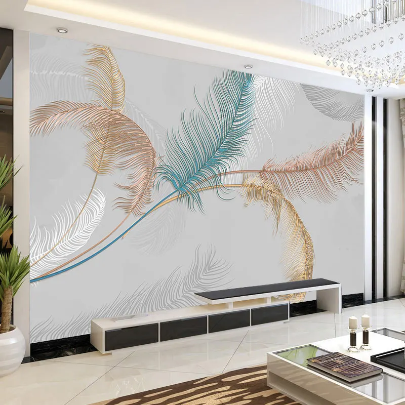 Custom Nordic Creative Feather TV Background Wallpaper Bedroom Sofa Movie Wallpaper Mural
Custom Nordic Creative Feather TV Background Wallpaper Bedroom Sofa Movie Wallpaper Mural