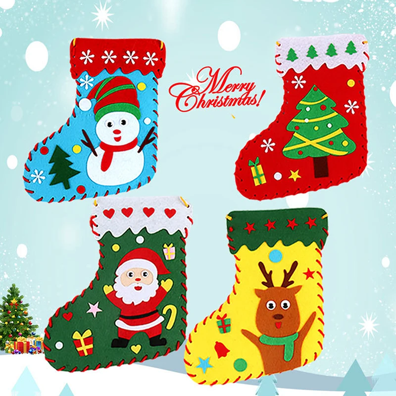 

Набор для творчества «сделай сам» для детского сада, Рождественский Декор, шляпа, носки, материал, детское рукоделие, обучающие игрушки для девочек