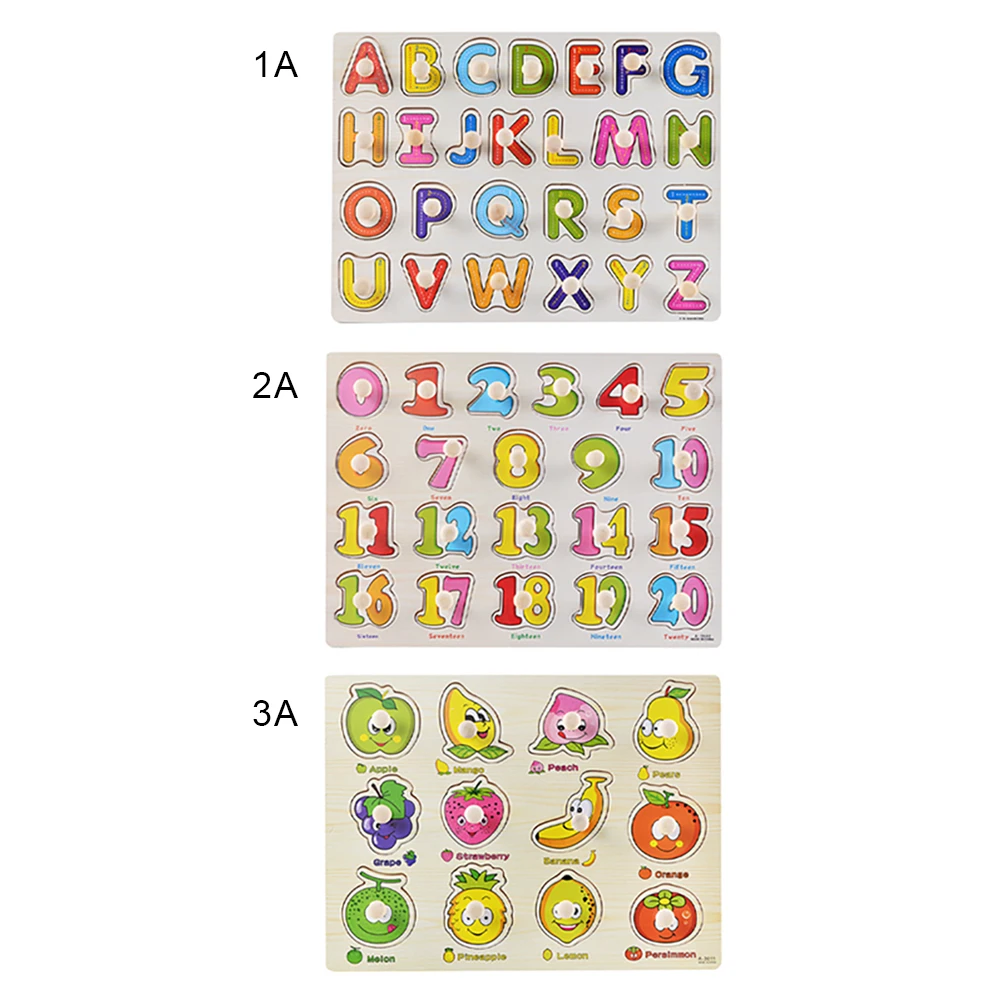 Children's educational toys wooden jigsaw grasping board early intelligence development alphabet fruit animal vegetable puzzle 
Children's educational toys wooden jigsaw grasping board early intelligence development alphabet fruit animal vegetable puzzle