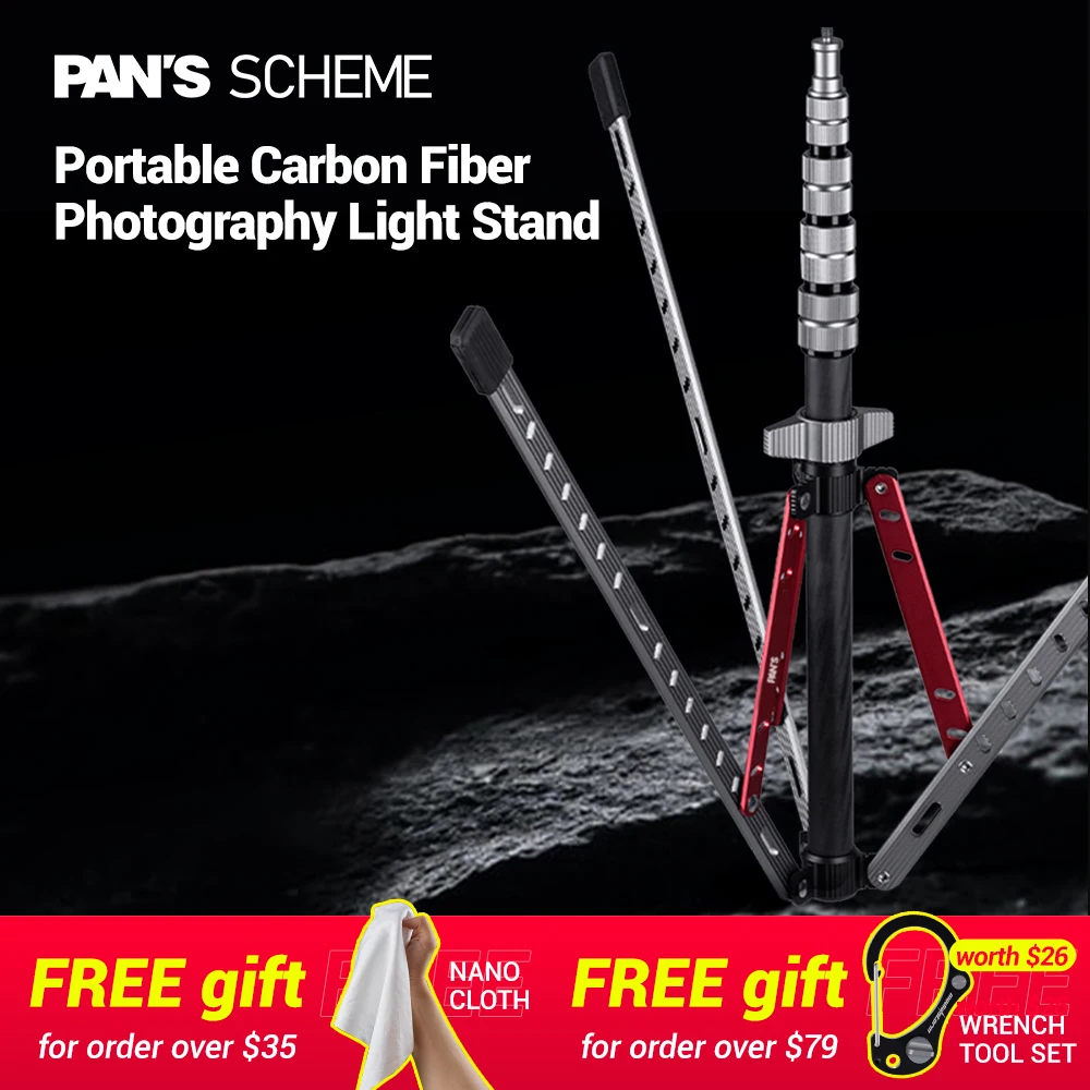 PAN'S Portable Carbon Fiber Photography Stand Tripod Professional Movie & TV Flash LED Light Foldable DSLR Digital Camera
PAN'S Portable Carbon Fiber Photography Stand Tripod Professional Movie & TV Flash LED Light Foldable DSLR Digital Camera