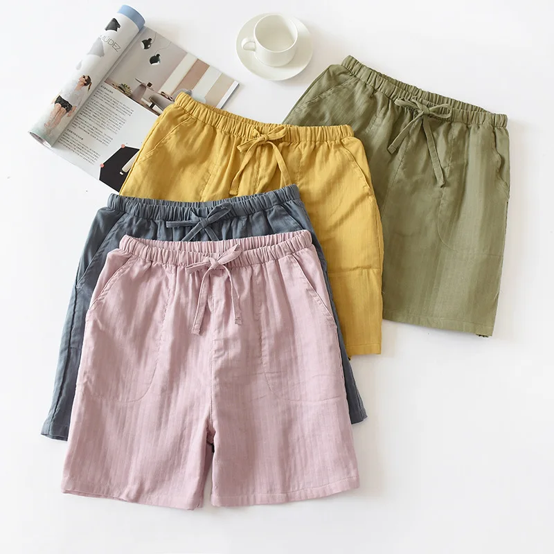 Women 100% Cotton Gauze Sleep Shorts Summer Japanese Thin Lovers Home Pants Elastic Waist Solid Color Lounge Wear Men Sleepwear
Women 100% Cotton Gauze Sleep Shorts Summer Japanese Thin Lovers Home Pants Elastic Waist Solid Color Lounge Wear Men Sleepwear