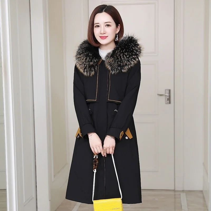 knee winter new overcomes length women's mid length color contrast detachable rabbit hair fur coat
knee winter new overcomes length women's mid length color contrast detachable rabbit hair fur coat