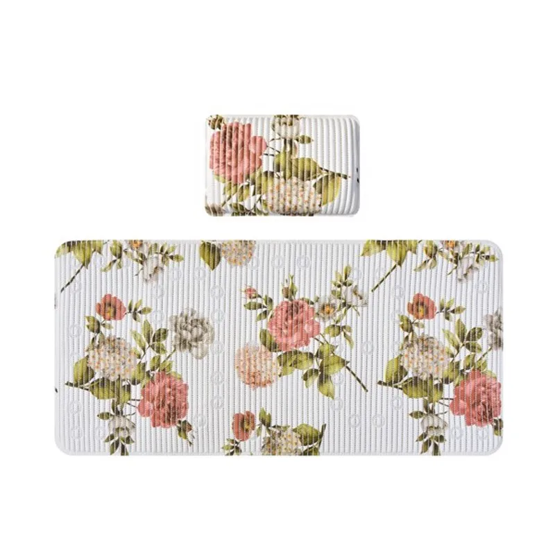 Non-slip bathtub mat Bath pillow set Bath mat, PVC foam material with suction cup, rosepattern
Non-slip bathtub mat Bath pillow set Bath mat, PVC foam material with suction cup, rosepattern