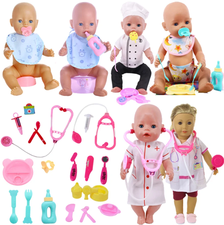 Doll Nurse Doctor Clothes Tableware Accessories Fit 18 Inch American&43Cm Baby New Born Zaps Doll Reborn Generation Girl`s Toy
Doll Nurse Doctor Clothes Tableware Accessories Fit 18 Inch American&43Cm Baby New Born Zaps Doll Reborn Generation Girl`s Toy