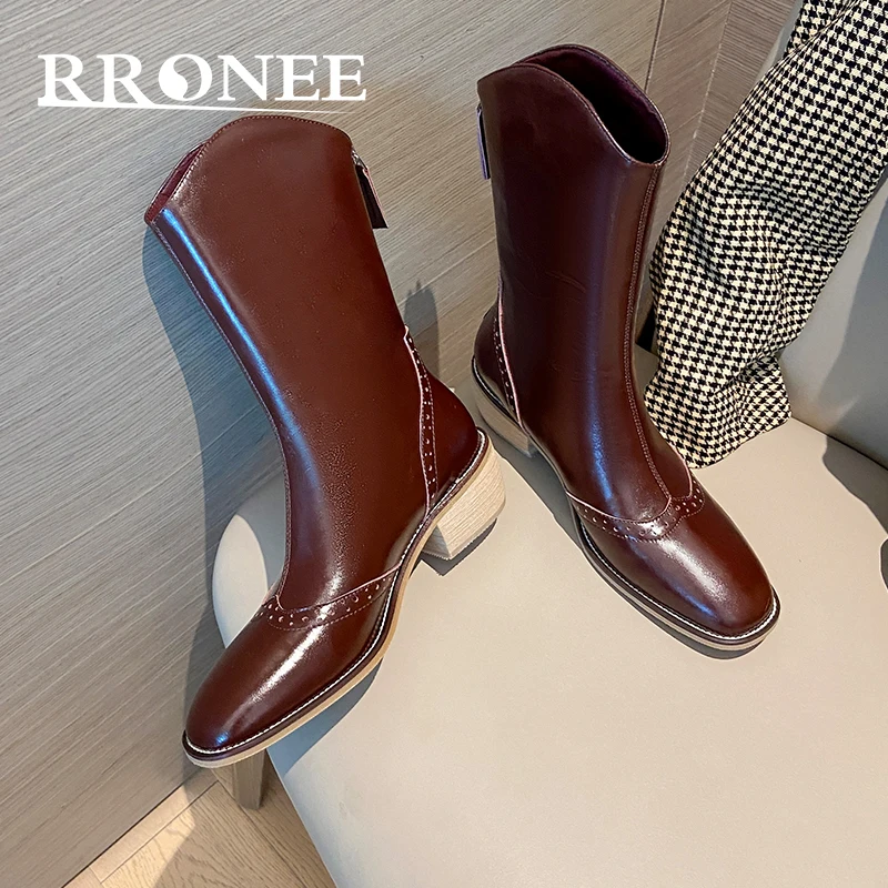 V-toe square ankle boots Women's single boot Mid heel thick heel slim Martin versatile mid boot
V-toe square ankle boots Women's single boot Mid heel thick heel slim Martin versatile mid boot