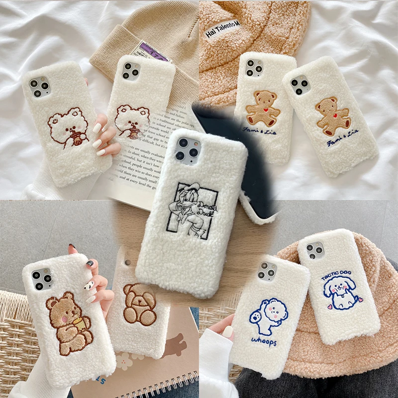Luxury Plush for Girl Wool Case for IPhone 13 Pro Max 12 11 X XS XR 8 7 6 6S Plus Cute Sheep Bear Warm Winter Soft Case Covers
Luxury Plush for Girl Wool Case for IPhone 13 Pro Max 12 11 X XS XR 8 7 6 6S Plus Cute Sheep Bear Warm Winter Soft Case Covers
