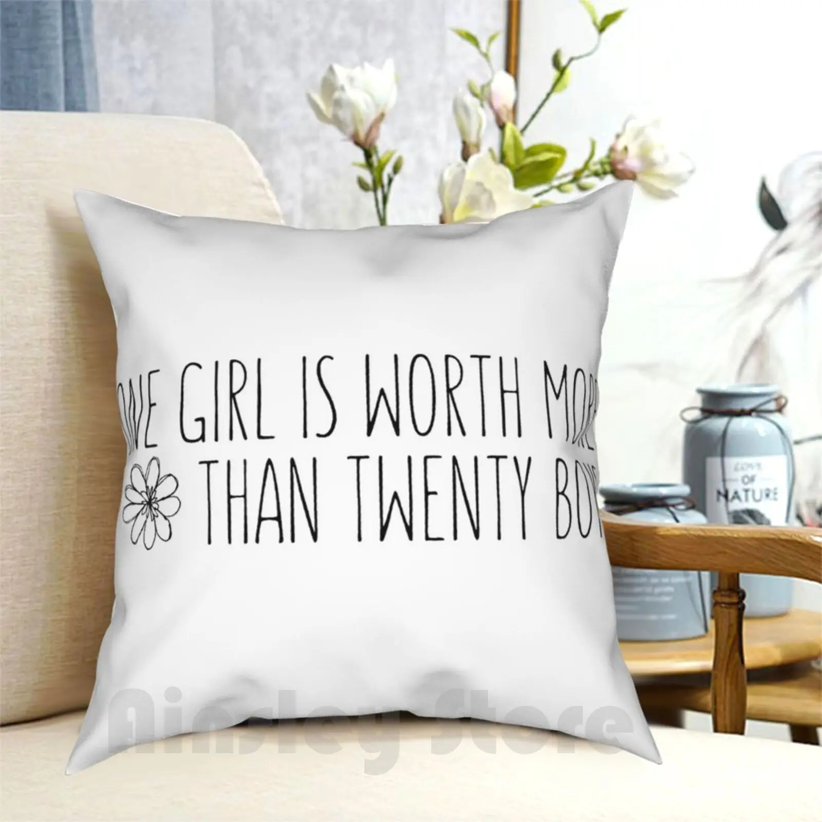 

Quote Pillow Case Printed Home Soft DIY Pillow cover Quote Girls Girls Girly Girl Power Quote Quotes Wendy Text Lettering