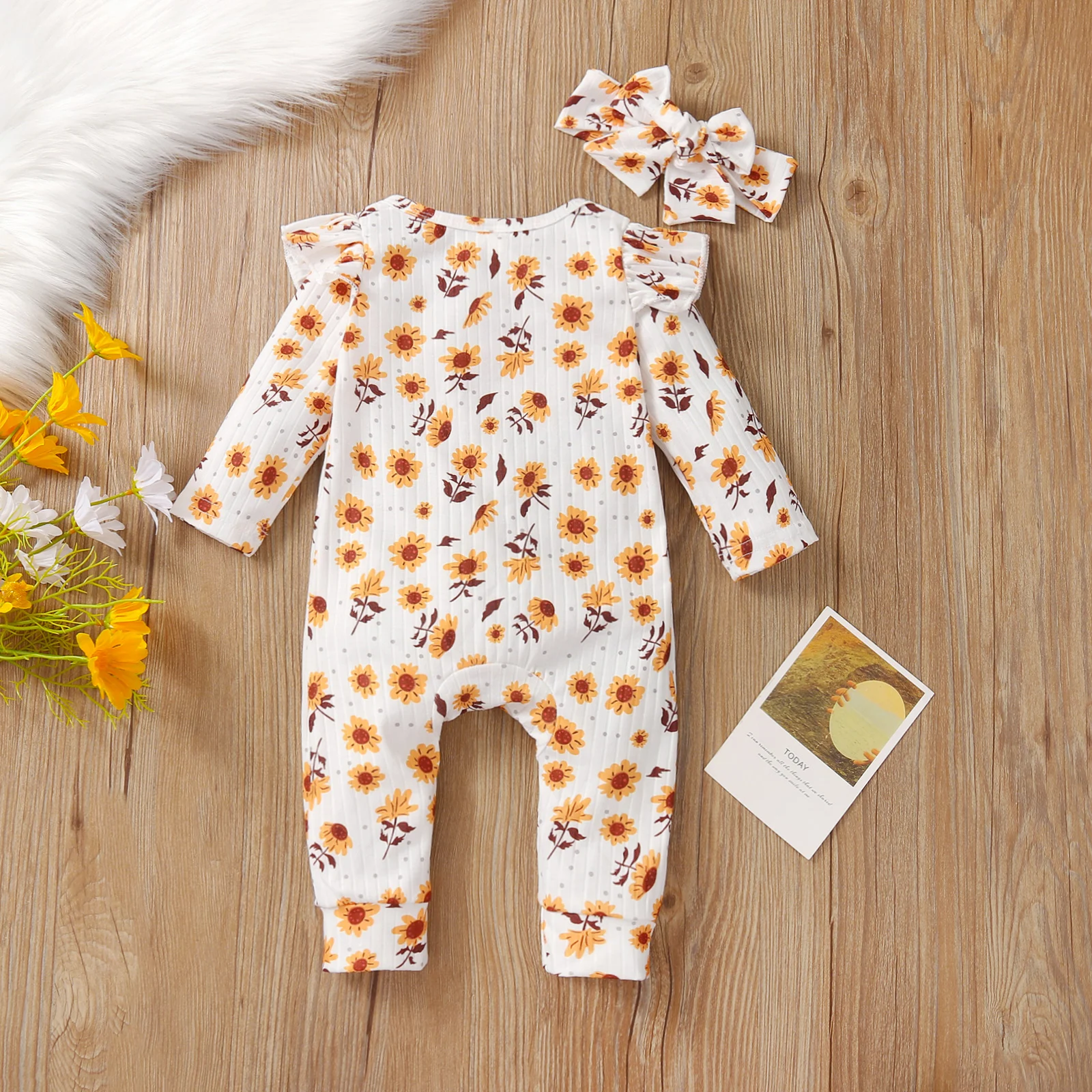 Infant Baby Girls Floral Jumpsuit Ruffles Long Sleeve Sunflower Romper Autumn Spring Clothing
Infant Baby Girls Floral Jumpsuit Ruffles Long Sleeve Sunflower Romper Autumn Spring Clothing