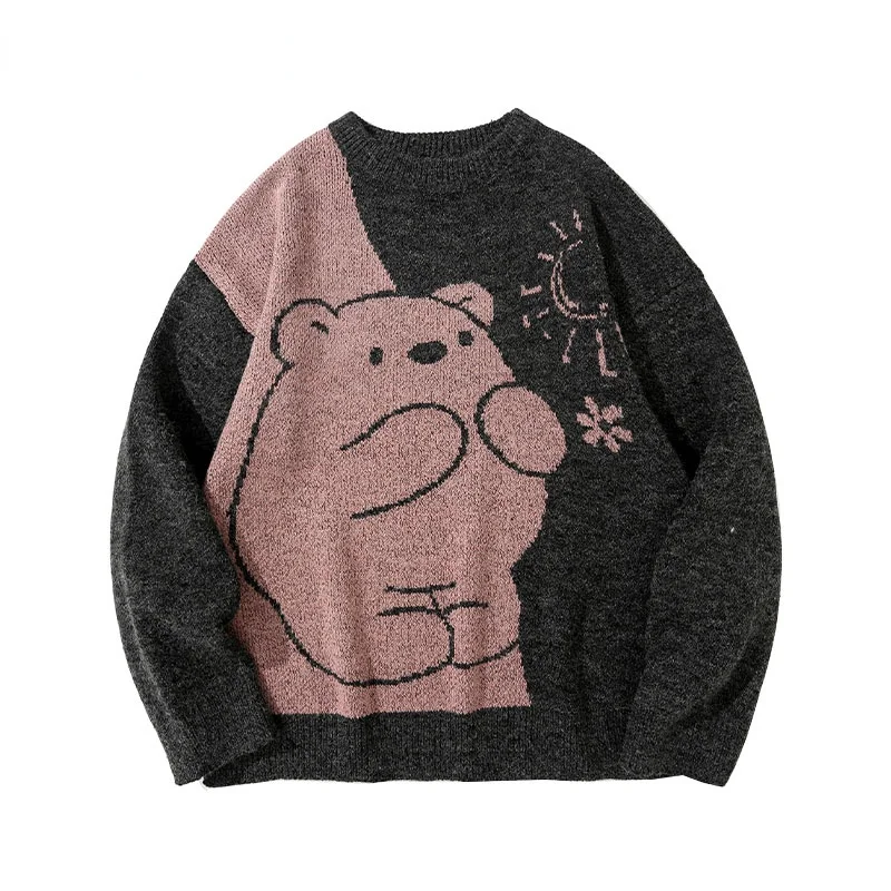 Свитер в стиле Харадзюку, уличный трикотажный джемпер с мультяшным медведем, Повседневный пуловер в стиле хип-хоп, модная Свободная трикота...
Свитер в стиле Харадзюку, уличный трикотажный джемпер с мультяшным медведем, Повседневный пуловер в стиле хип-хоп, модная Свободная трикота...