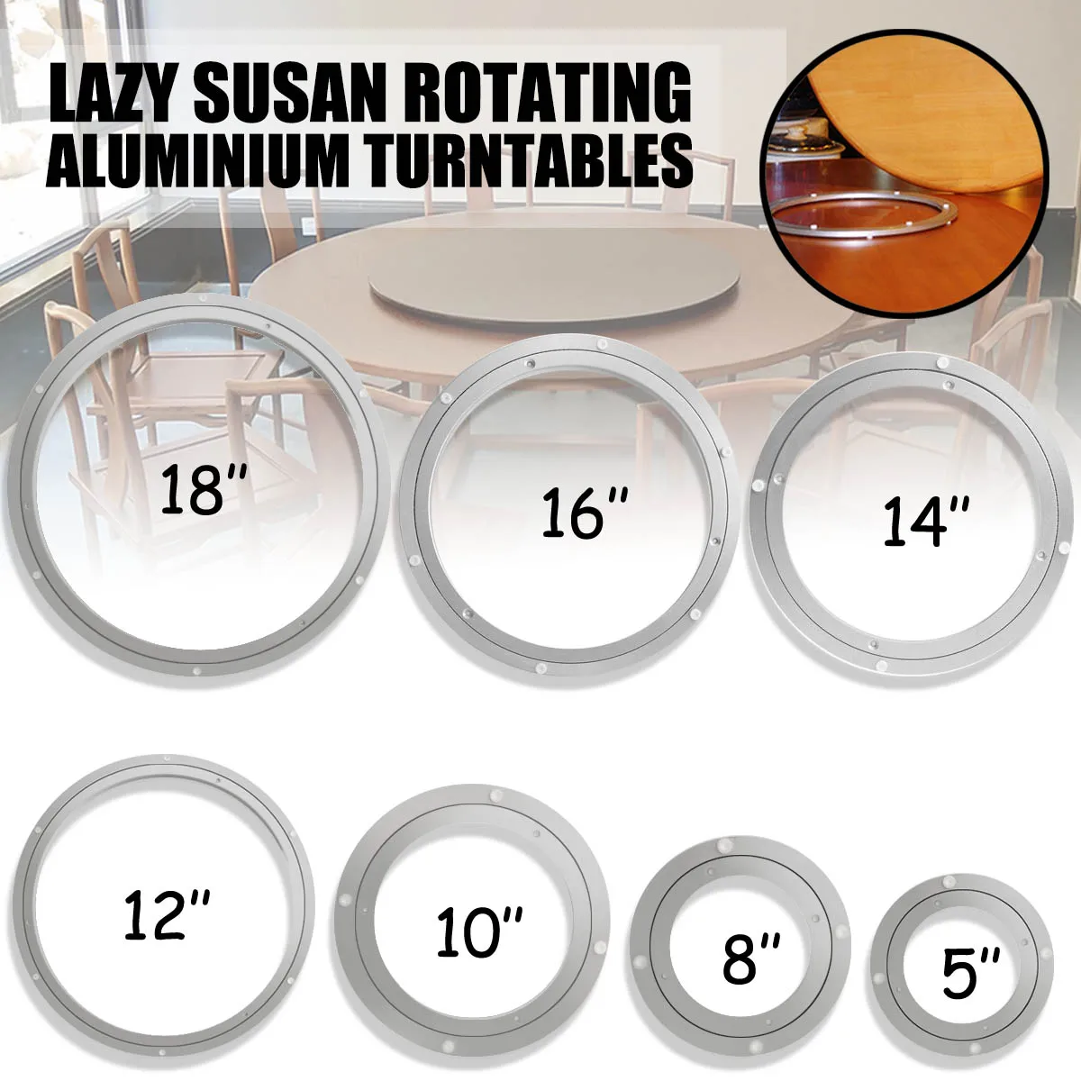 Multifunctional Turntable Rotating Bearing Practical Aluminium Alloy Table Hardware Swivel Plates Durable Smooth Reduce Noise
Multifunctional Turntable Rotating Bearing Practical Aluminium Alloy Table Hardware Swivel Plates Durable Smooth Reduce Noise