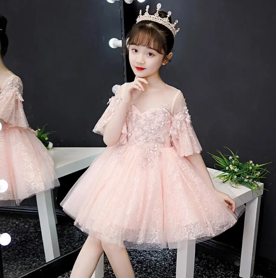 New Pink Lace Girls Flower Dress Half Sleeve High-end Wedding Dress Elegant Party Princess Girls' Flower-lace Banquet Dresses
New Pink Lace Girls Flower Dress Half Sleeve High-end Wedding Dress Elegant Party Princess Girls' Flower-lace Banquet Dresses