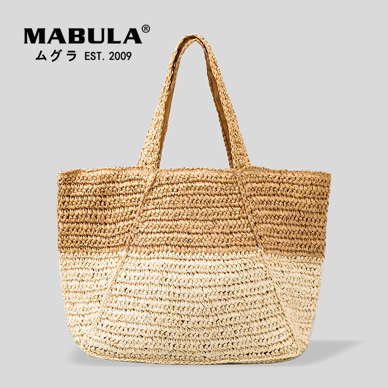 MABULA 2022 соломенная тканая большая пляжная сумка, летняя ручная работа, тканые сумки через плечо 
MABULA 2022 соломенная тканая большая пляжная сумка, летняя ручная работа, тканые сумки через плечо