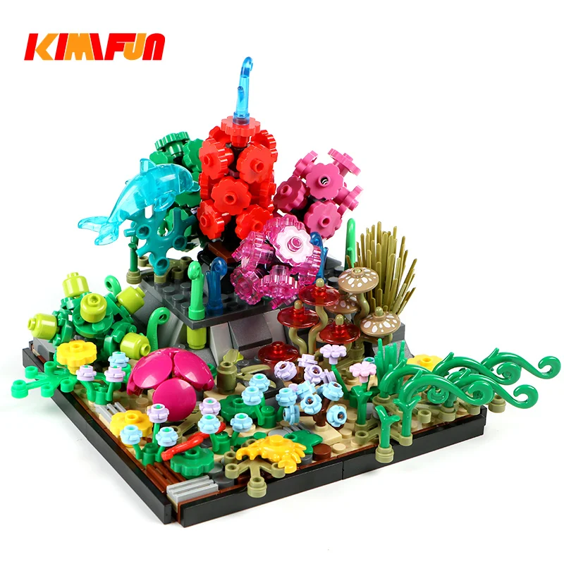 

327pcs MOC Building Blocks Parts Underwater World Brick Dolphin Coral Crab Seaweed Water Snake Street View