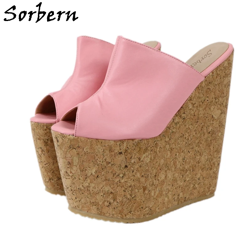 

Sorbern 20Cm High Heel Wedges Slip On Sandal Platform Crok Style Open Toe Slides Female Shoes Comfortable Shoe Summer Shoes