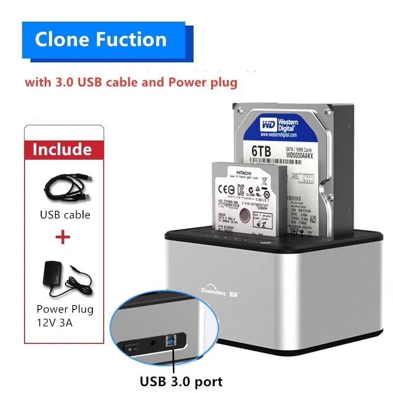 Док станция USB 3 0 макс. 5 Гбит/с SATA 2 дюйма/3 дюйма|Корпус жесткого диска| |