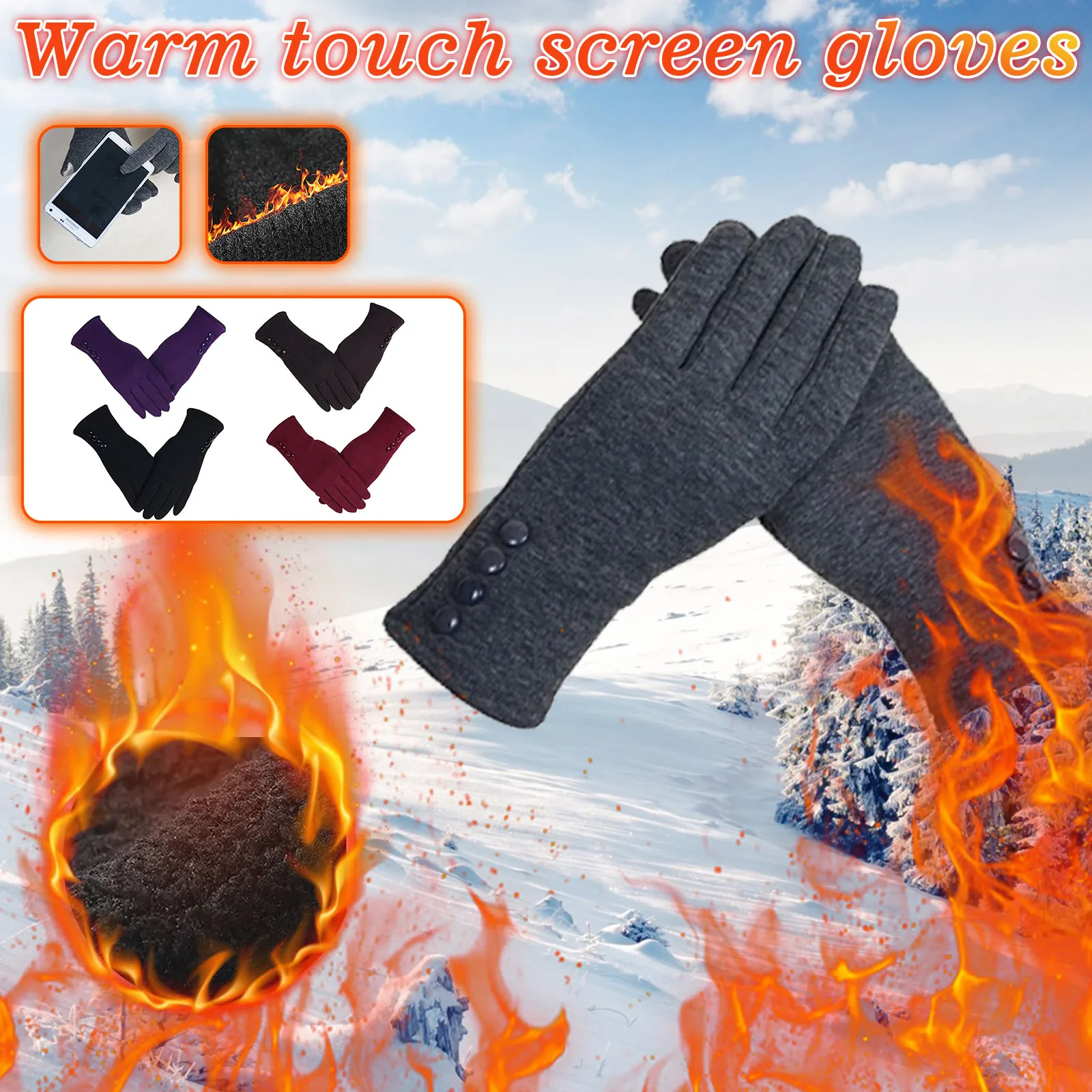 Fashion Women's Thick Warm Deerskin Velvet Winter Touches Screen All Fingers Gloves Valentine's Day And Mother's Day Gift
Fashion Women's Thick Warm Deerskin Velvet Winter Touches Screen All Fingers Gloves Valentine's Day And Mother's Day Gift