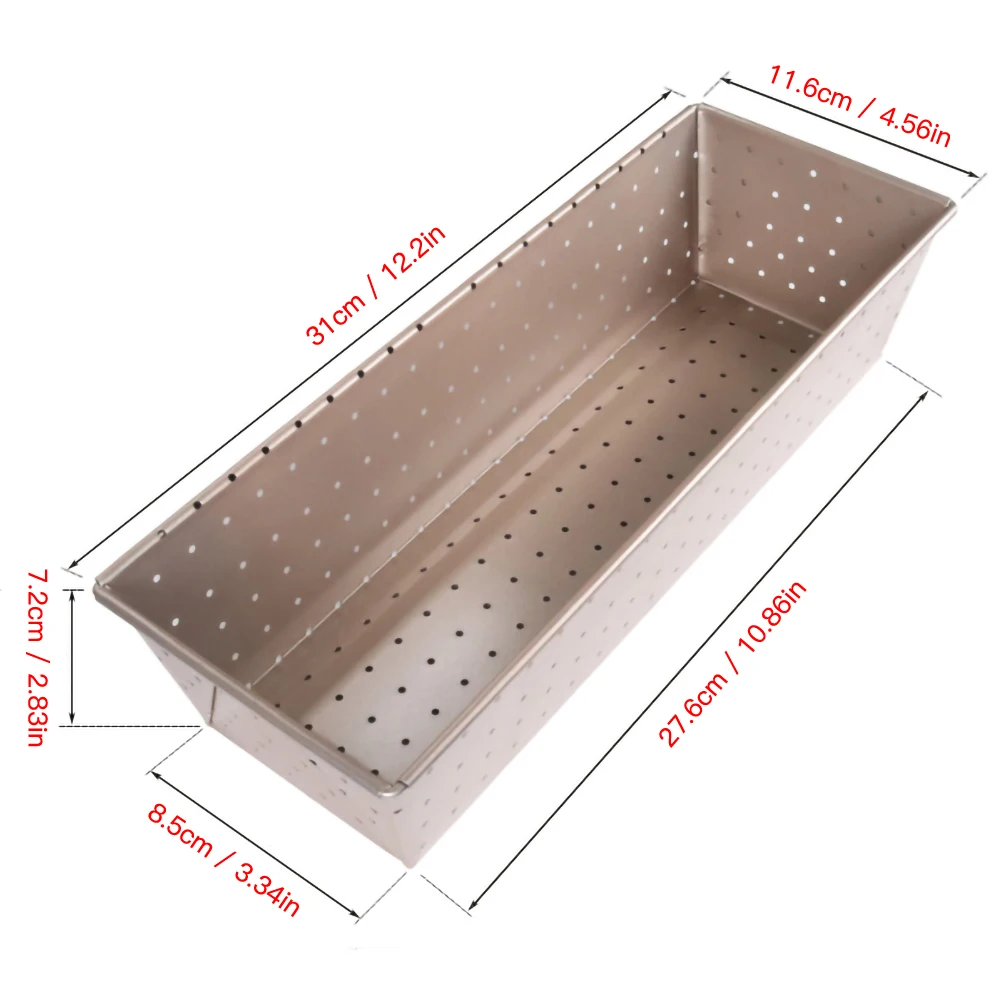 Carbon Steel Toast Mold Golden Non-stick Baking Tray (Leakage Design) Durable and Easy to Clean
Carbon Steel Toast Mold Golden Non-stick Baking Tray (Leakage Design) Durable and Easy to Clean