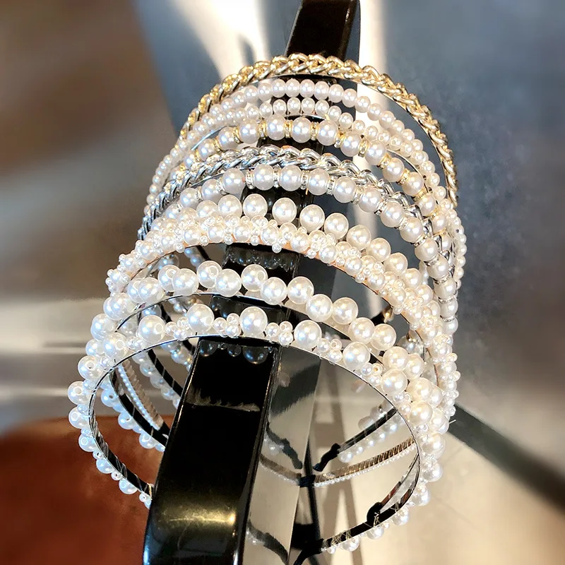 Ruoshui Luxury Pearl Hairband Woman Bezel Elegant Headband Fashion Jewelry Hair Accessories Bride Headwear Head Hoop Bandana
Ruoshui Luxury Pearl Hairband Woman Bezel Elegant Headband Fashion Jewelry Hair Accessories Bride Headwear Head Hoop Bandana