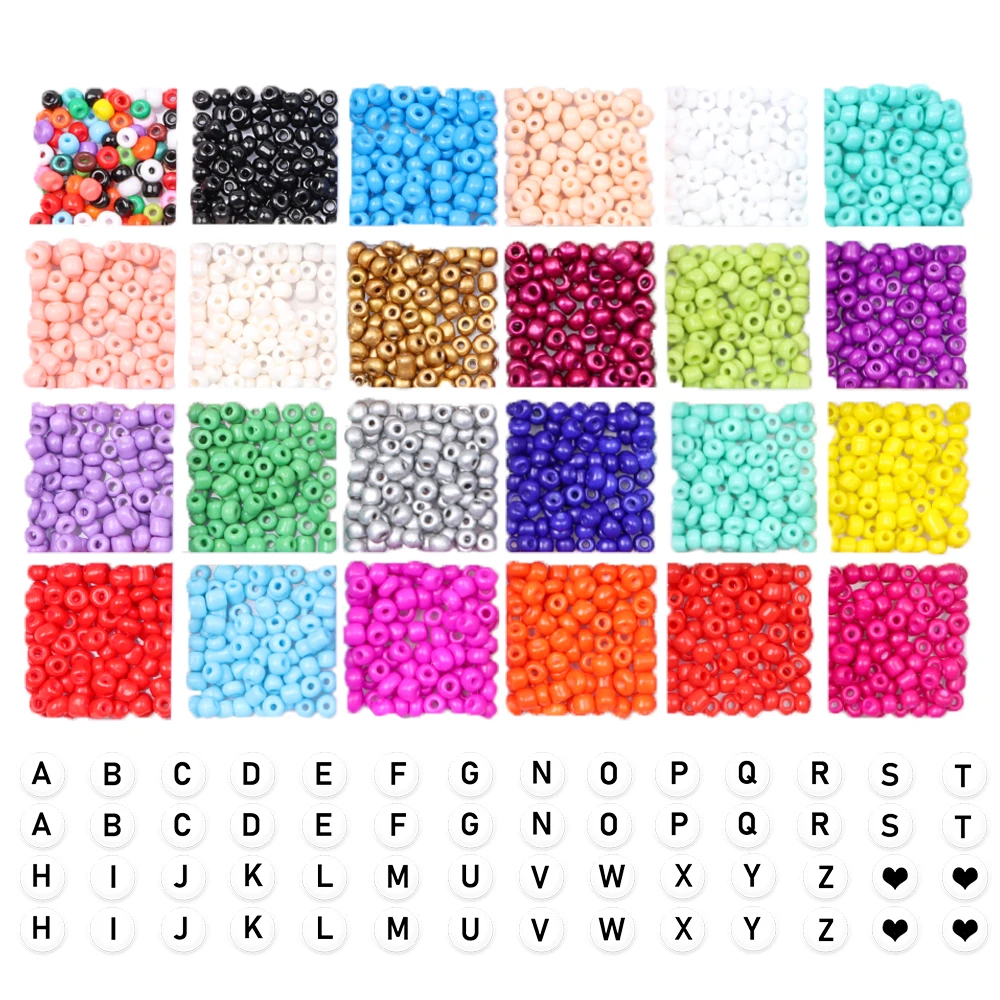 4mm Glass Seed Beads with Full Letter Kit Small Craft Jewelry Beads Kit Bulk for DIY Bracelet Necklace Earrings Making Supplies
4mm Glass Seed Beads with Full Letter Kit Small Craft Jewelry Beads Kit Bulk for DIY Bracelet Necklace Earrings Making Supplies