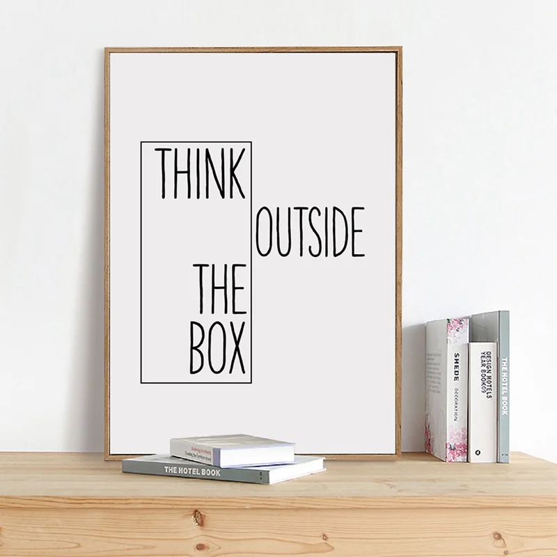 Wall Art Canvas Painting Motivational Print Creative Decor - Think Outside The Box - Home Office Minimal Living Home Room Decor
Wall Art Canvas Painting Motivational Print Creative Decor - Think Outside The Box - Home Office Minimal Living Home Room Decor