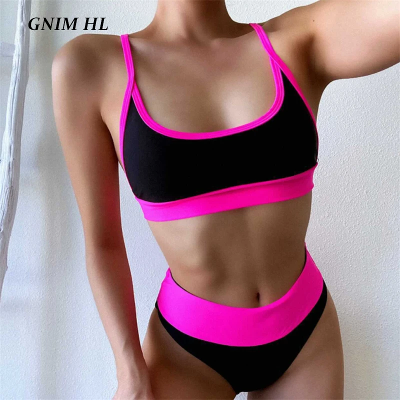 GNIM High Waist Bandeau Swimwear Women Push Up Patchwork Bikini Set 2021 Beach Wear 2 Pieces Brazilian Swimsuit Female Biquini
GNIM High Waist Bandeau Swimwear Women Push Up Patchwork Bikini Set 2021 Beach Wear 2 Pieces Brazilian Swimsuit Female Biquini