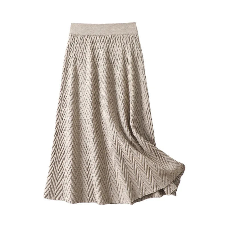 SHUCHAN Geometric Office Lady Knitting Mid-Calf Skirts Korean Style A-Line High Waisted Skirt Womens Clothes
SHUCHAN Geometric Office Lady Knitting Mid-Calf Skirts Korean Style A-Line High Waisted Skirt Womens Clothes