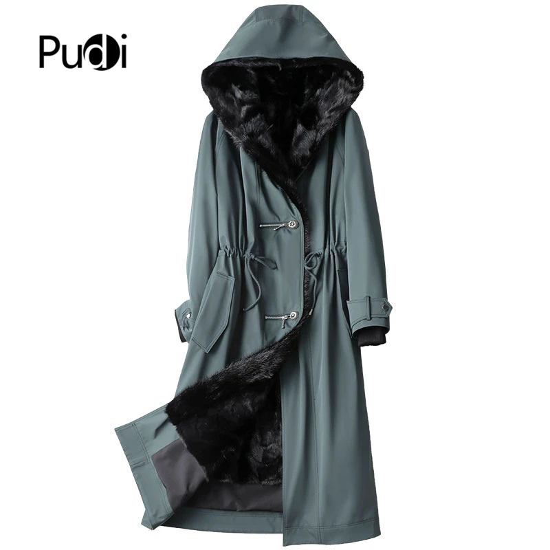Женская парка PUDI из натурального меха норки, Тренч, зимнее женское теплое пальто с меховой подкладкой и капюшоном, куртка A11010
Женская парка PUDI из натурального меха норки, Тренч, зимнее женское теплое пальто с меховой подкладкой и капюшоном, куртка A11010