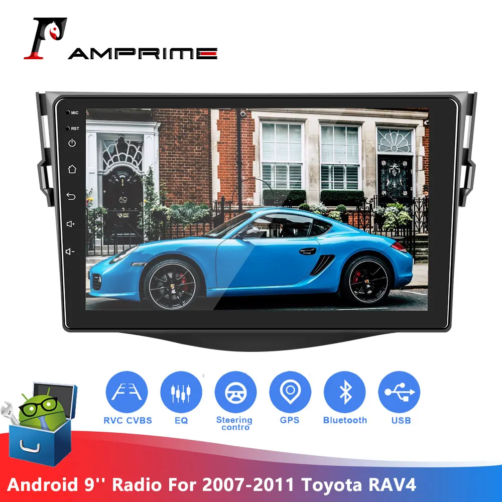 AMPrime Android 9 ''HD Зеркало Автомобильный Радио плеер мультимедиа GPS Навигация Аудио