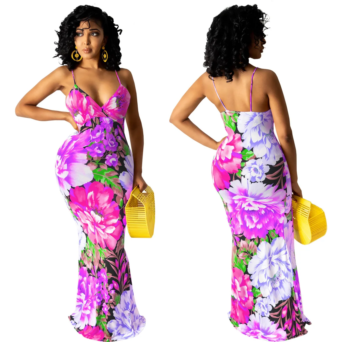 Floral Print Spaghetti Strap Women Dress 2021 Summer Deep V Neck Sleeveless Floor Length Dress Vintage Party Club Mermaid Dress
Floral Print Spaghetti Strap Women Dress 2021 Summer Deep V Neck Sleeveless Floor Length Dress Vintage Party Club Mermaid Dress