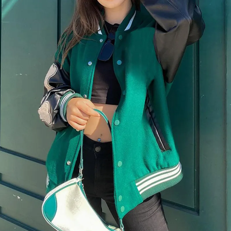 2021 New Autumn and Winter Joker Jackets Women's Hit Color Cardigan Baseball Uniform Coat Fashionable Wild Loose Jacket Tops Y2k
2021 New Autumn and Winter Joker Jackets Women's Hit Color Cardigan Baseball Uniform Coat Fashionable Wild Loose Jacket Tops Y2k