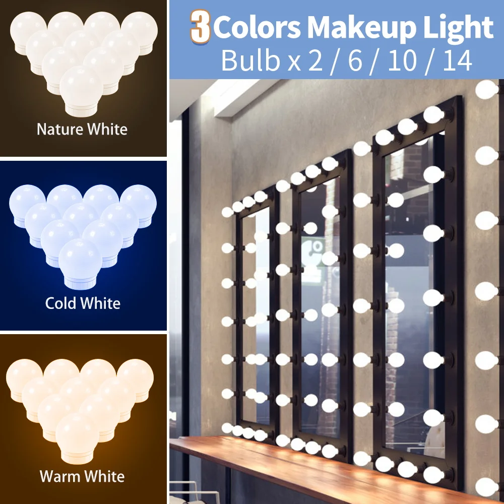 Makeup Lamp Wall Light LED USB Touch Makeup Cosmetic Light 12V Mirror Bulb Three Colors Makeup Mirror Lamp Hollywood Vanity Lamp
Makeup Lamp Wall Light LED USB Touch Makeup Cosmetic Light 12V Mirror Bulb Three Colors Makeup Mirror Lamp Hollywood Vanity Lamp