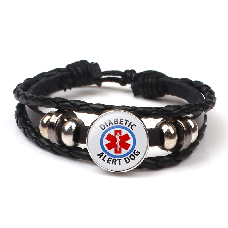 Fashion Diabetes Emergency Medical Warning Bracelet Remember Men's Jewelry Black Leather Bracelet Doctor Patient Gift
Fashion Diabetes Emergency Medical Warning Bracelet Remember Men's Jewelry Black Leather Bracelet Doctor Patient Gift