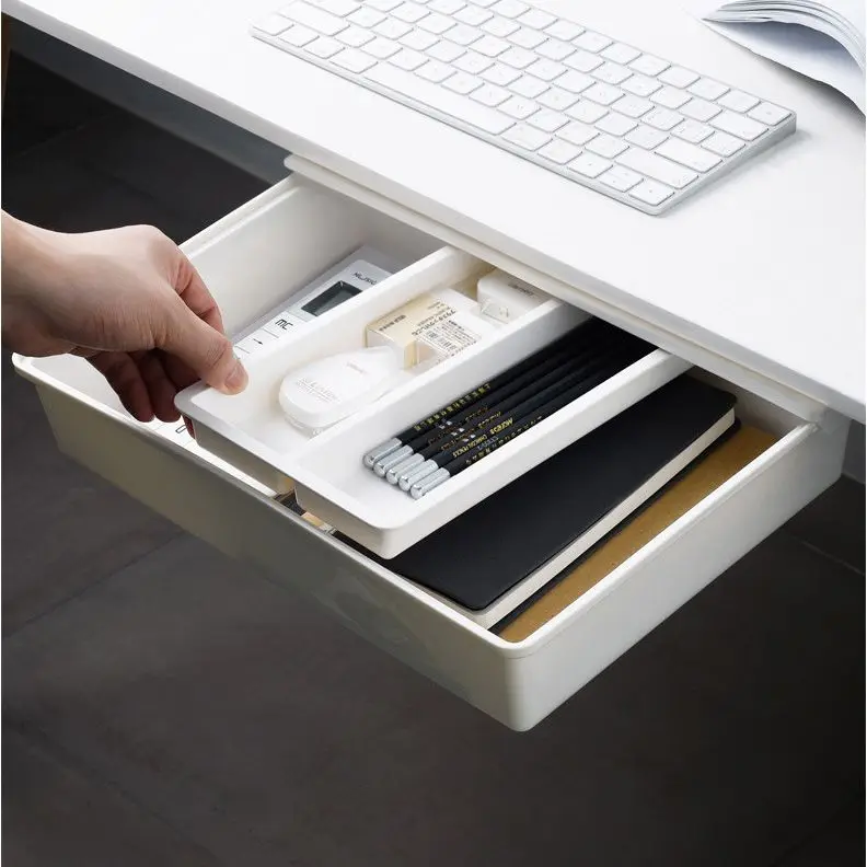 Drawer type storage box under the table Cosmetic stationery storage Organizer Punch free Hidden Storage Box
Drawer type storage box under the table Cosmetic stationery storage Organizer Punch free Hidden Storage Box