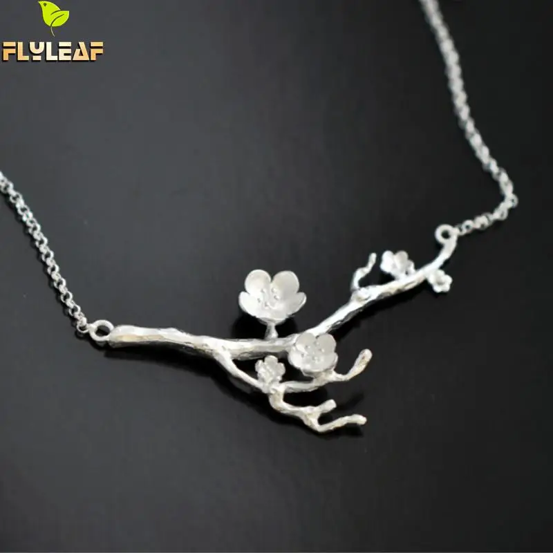 925 Sterling Silver Cherry blossom Necklace Fashion Summer Jewelry Branch Flowers Necklaces & Pendants for women Joyas De Plata 
925 Sterling Silver Cherry blossom Necklace Fashion Summer Jewelry Branch Flowers Necklaces & Pendants for women Joyas De Plata