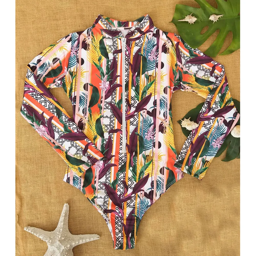 Long Sleeve Print Floral 2020 New One Piece Swimsuit Swimwear Women Zipper Bathing Suit Retro Swimsuit Vintage Surfing Swim Suit
Long Sleeve Print Floral 2020 New One Piece Swimsuit Swimwear Women Zipper Bathing Suit Retro Swimsuit Vintage Surfing Swim Suit