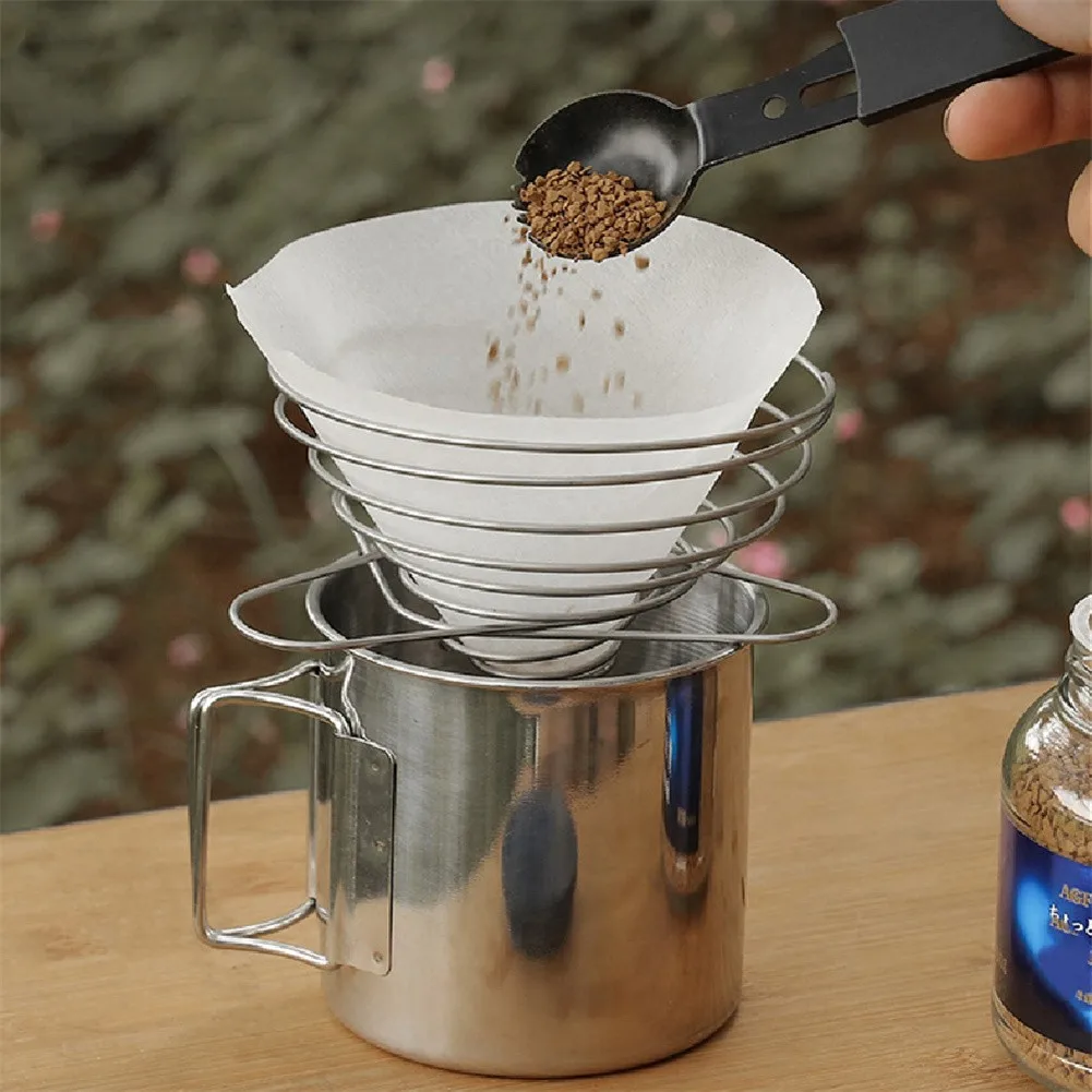 Outdoor Camping FOLDING STAINLESS STEEL COFFEE INVERTED CONE Ring Brewing Powder FILTER FUNNEL About 48g/60g
Outdoor Camping FOLDING STAINLESS STEEL COFFEE INVERTED CONE Ring Brewing Powder FILTER FUNNEL About 48g/60g