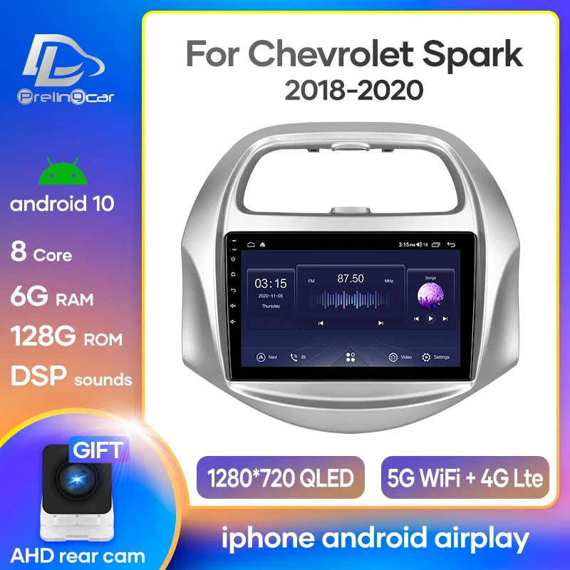 Автомагнитола Prelingcar Android 10 0 для CHEVROLET Spark 2018 2019 2020 мультимедийный видеоплеер с GPS