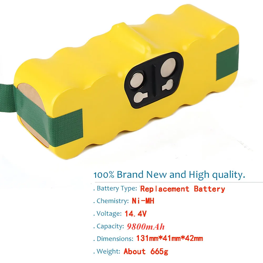 100%2020 Jungla High Capacity 9800mAh 14.4V Battery For iRobot Roomba Vacuum Cleaner 500 530 540 550 620 600 650 700 780 790 870
100%2020 Jungla High Capacity 9800mAh 14.4V Battery For iRobot Roomba Vacuum Cleaner 500 530 540 550 620 600 650 700 780 790 870