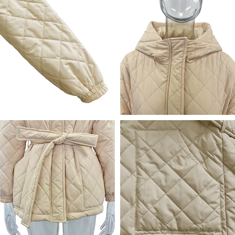 CP Casual Loose Arygle Hooded Parkas Women Fashion Solid Thick Short Coats Women Elegant Tie Belt Cotton Jackets Female Ladies
CP Casual Loose Arygle Hooded Parkas Women Fashion Solid Thick Short Coats Women Elegant Tie Belt Cotton Jackets Female Ladies