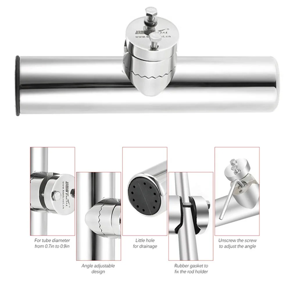 For 19-25mm Drain Hardware Stainless Steel Vertical Fishing Rod Holder Pole Bracket Horizontal Adjustable Marine Boat Rail Mount
For 19-25mm Drain Hardware Stainless Steel Vertical Fishing Rod Holder Pole Bracket Horizontal Adjustable Marine Boat Rail Mount