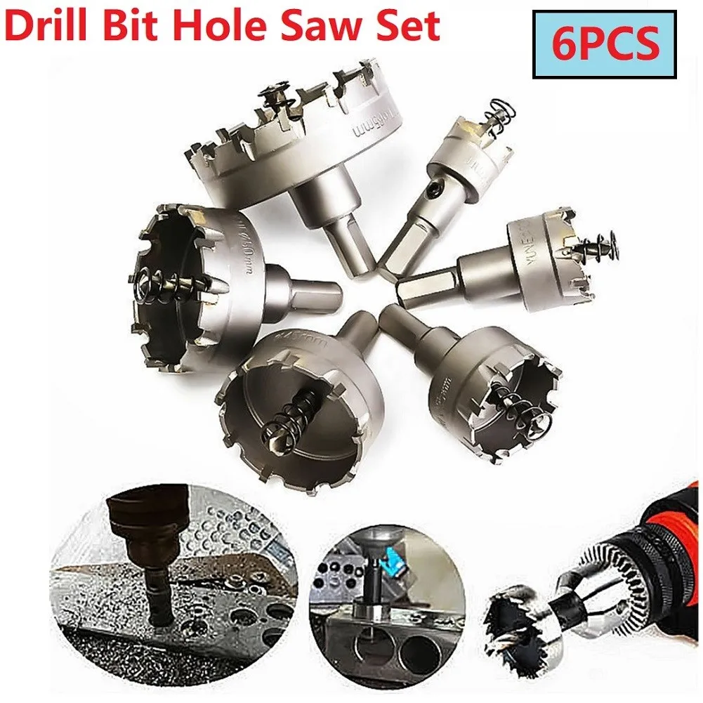 6pcs 22-65mm Carbide Tip Core Drill Bit Metal Cutter Core Hole Saw For Processing Steel Plate Opening Hole Cast Iron
6pcs 22-65mm Carbide Tip Core Drill Bit Metal Cutter Core Hole Saw For Processing Steel Plate Opening Hole Cast Iron