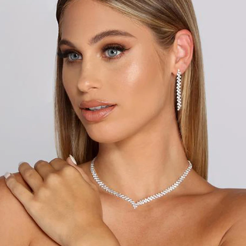StoneFans Lozenge Necklace Earrings Set Aesthetic Women Bridal Accessories Statement African Piercing Wedding Jewelry Decoration
StoneFans Lozenge Necklace Earrings Set Aesthetic Women Bridal Accessories Statement African Piercing Wedding Jewelry Decoration