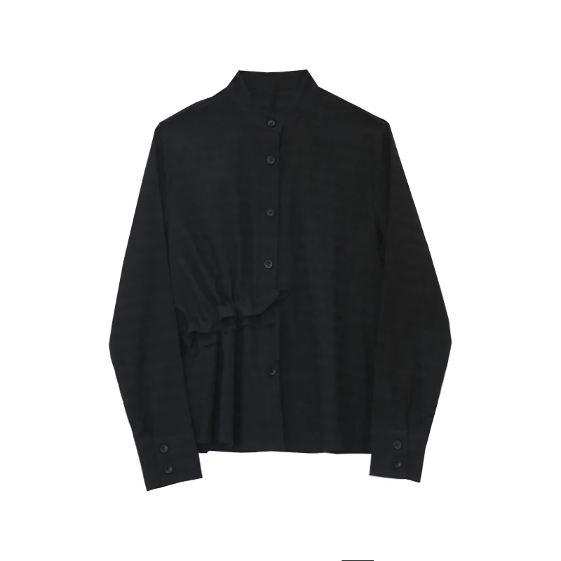 TWOTWINSTYLE Patchwork Ruffle Solid Blouse For Women Stand Collar Long Sleeve Casual Loose Shirt Female Fashion Clothing 2020 
TWOTWINSTYLE Patchwork Ruffle Solid Blouse For Women Stand Collar Long Sleeve Casual Loose Shirt Female Fashion Clothing 2020