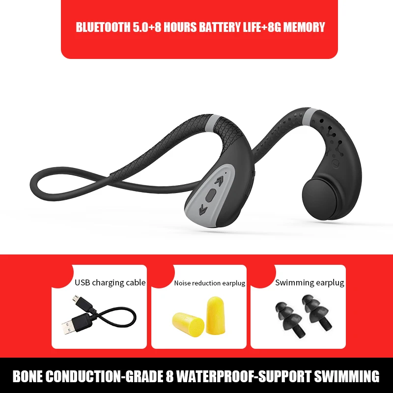 Q1 Wireless Bluetooth 5.0 Earphones Outdoor Bone Conduction Headset Swimming Painless and Waterproof Suitable for Xiaomi Huawei
Q1 Wireless Bluetooth 5.0 Earphones Outdoor Bone Conduction Headset Swimming Painless and Waterproof Suitable for Xiaomi Huawei