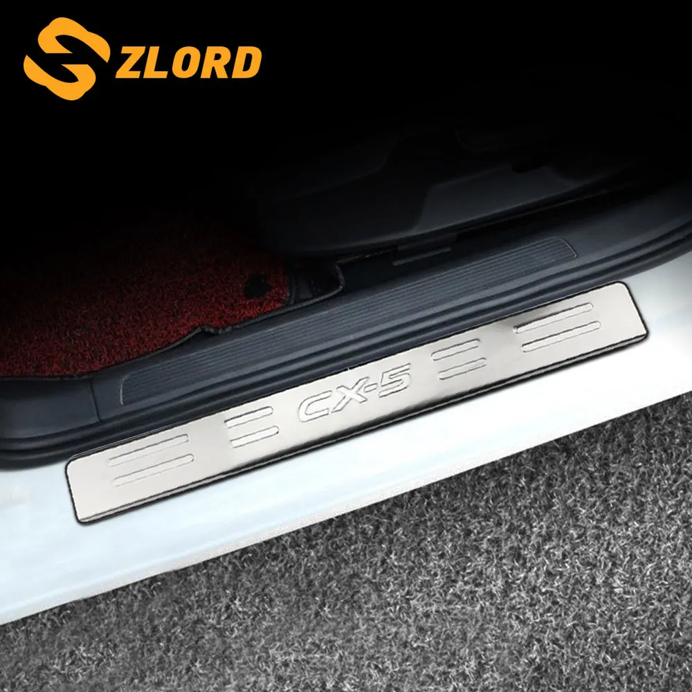 

Накладка на порог двери Zlord из нержавеющей стали, приветственная педаль для Mazda CX-5 Cx5 2017-2020, защита автомобиля, автомобильные аксессуары