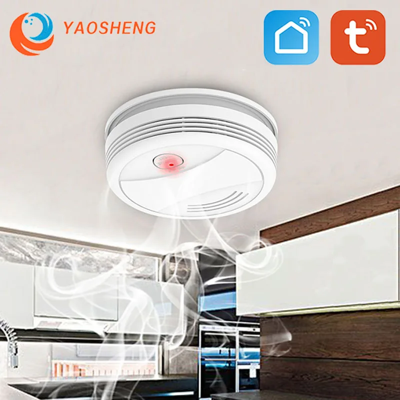 Tuya Smoke Detector Wifi Fire Alarm System Smokehouse For Home Office Portable Security Fire Alarm
Tuya Smoke Detector Wifi Fire Alarm System Smokehouse For Home Office Portable Security Fire Alarm