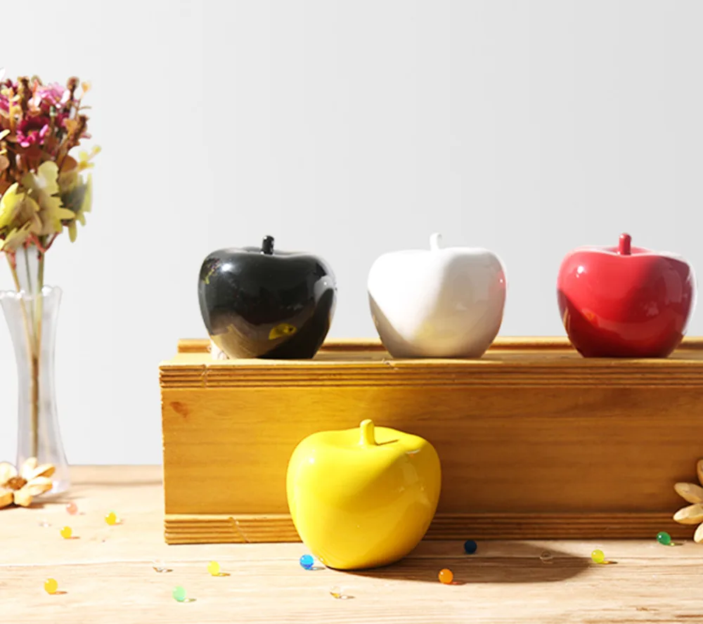 

Ceramic Apple Figurine Modern Porcelain Apple Statue Christmas Apple Present Birthday Office At Home Desktop Decoration